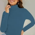 thumbnail image 2 of QASIEATN Sweaters for Graceful Women Fashion, Solid Color Turtleneck Knit Base Shirt In Autumn and Winter with Sweater To Wear The Top, Womens Fall Tops, 2 of 4