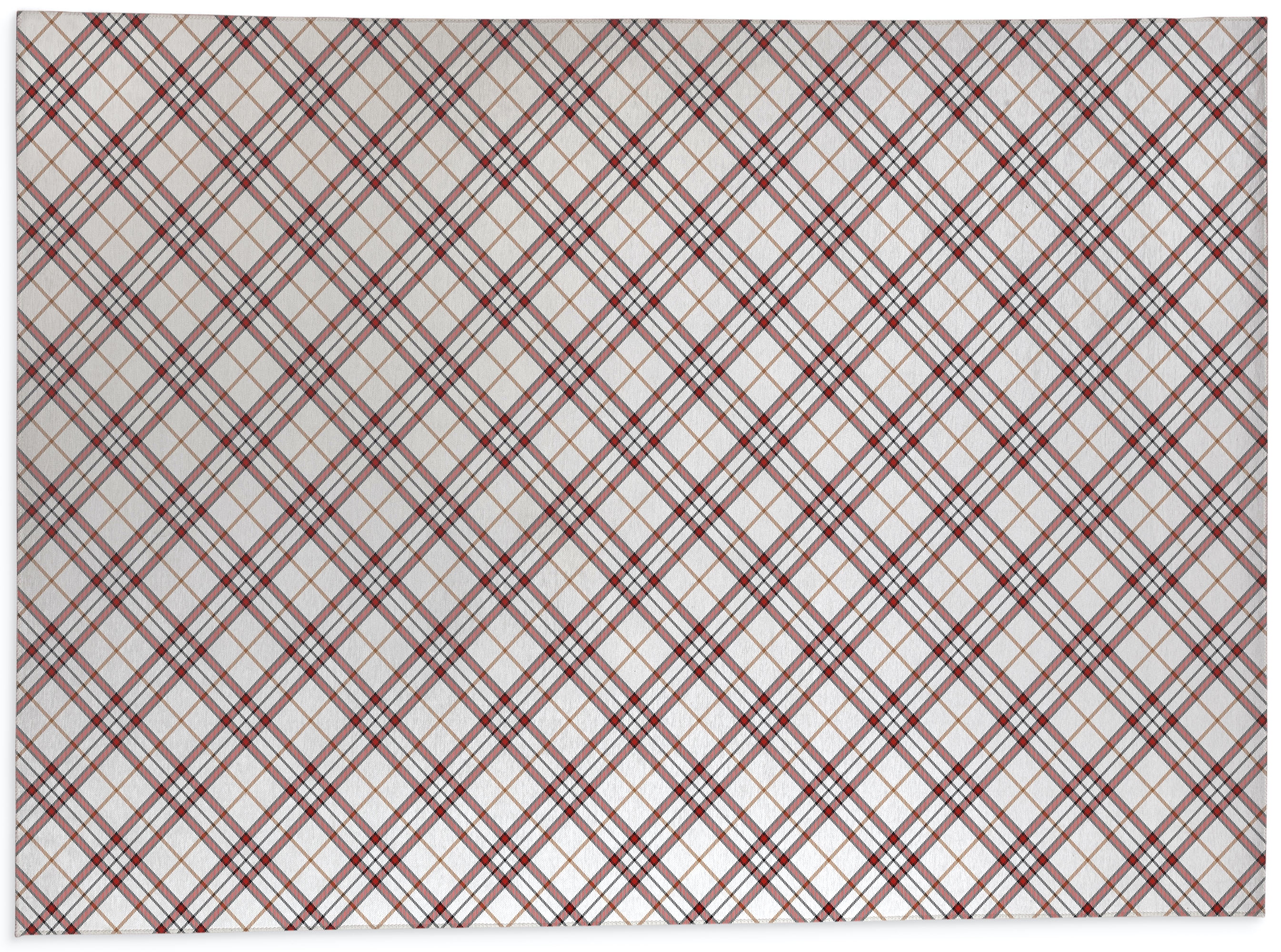 Kelly Plaid Red & Gold Kitchen Mat by Kavka Designs