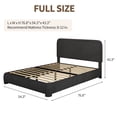 thumbnail image 3 of 4 EVER WINNER Full Size Bed Frame, Modern White Bed Frame with Headboard, Boucle Fabric Upholstered Bed Frame, Soft Curved Headboard, Black, 3 of 8