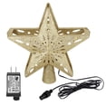 thumbnail image 2 of 100-240V LED Hollow 3D  Star Snowflake Projector Light 25x9.5x27cm Rotation Lamp For Christmas Tree Top Decoration, 2 of 8
