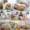 thumbnail image 5 of Queen 4 Piece Bedding Set Oil Painting Style Chrysanthemums Soft Breathable Duvet Cover and Pillowcase, Red Yellow Flowers Duvet Cover Set Bed Sheets for Bedroom Dormitory Guest Room, 5 of 9