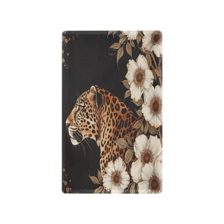 Switch Panel Switch Decoration 2.76x4.53x0.28 Inches Duplex Outlets Switch Plate Wall Plates Living Room Kitchen Bedroom Study Switches White Flowers and Leopards