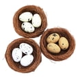 thumbnail image 3 of Nido de pájaro artificial con huevos de espuma, nido de pájaro decorativo, decoración realista para el hogar, decoración de Pascua, práctico, adornos 3 piezas estilo A, 3 of 8