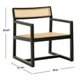 thumbnail image 4 of SAFAVIEH Lula Cane Nautical Solid Accent Chair, Black/Natural, 4 of 7