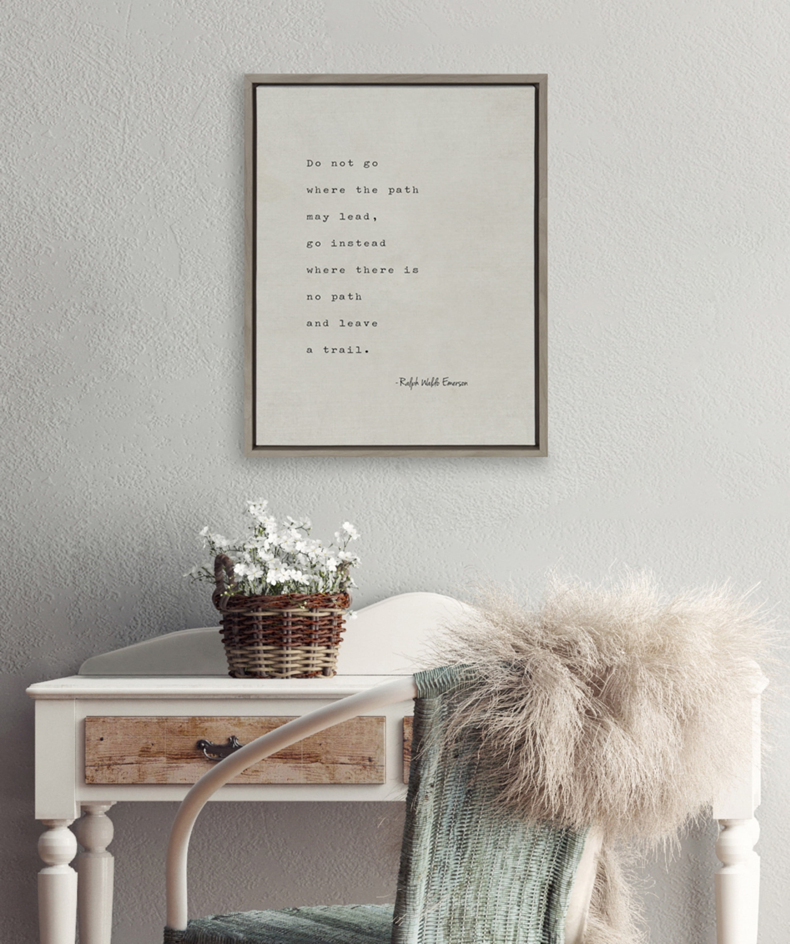 Kate and Laurel Sylvie Emerson Quote Framed Canvas Art Print, 18" x 24", by Shawn St.Peter