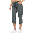 thumbnail image 6 of Dwellite Womens Quick Dry Cargo Capris with Pockets Loose Fit Casual Capri Pants Dressy Lightweight Ladies Baggy Cargo Pants for Hiking Dark Gray 2XL, 6 of 6