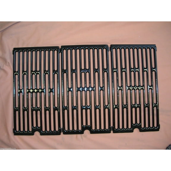 Vermont Castings Gas Grill Cast Iron Porcelain Coated Cooking Grates Set of Three Grates 9 1/16 x 16 7/16"