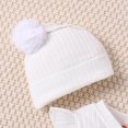 thumbnail image 2 of Gibobby Mamelucos para bebe niño polar Conjunto de ropa para bebés y niñas, para recién nacido, sombrero de punto acanalado, manga larga, mono liso con botones(Blanco, 18-24 Meses), 2 of 5
