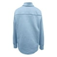 thumbnail image 6 of Dazajoo Womens Solid Half Zip Mock Neck Sports Sweatshirt Oversized Long Sleeve Pullover Tops with Thumb Holes,Blue,M, 6 of 10