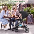 thumbnail image 5 of Vomeast 2 in 1 Baby Strollers, Foldable Travel Stroller with Reversible Seat, All-Wheel Suspension, 5-Point Harness, Black, 5 of 13