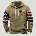 thumbnail image 3 of Men's American Flag Print Hoodie Long Sleeve Hooded Pullover Sweatshirt Vintage Tribal Aztec Graphic Hoodie Tops, 3 of 3