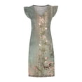 thumbnail image 3 of Baikeli Robe pour les Offres du Jour Liquidation Mode Femmes Décontractée Col en V Robes Imprimées Été Sans Manches Robe Chandail Robes pour Femmes 2024 Printemps Décontracté, 3 of 4
