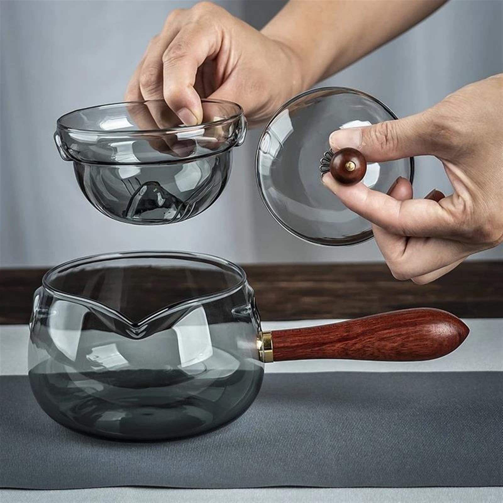 Tea Cup Set 500ML Heat-resistant Glass Teapot With Handle Teapot Electric Ceramic Oven Rotating Tea Maker High-end Chinese Coffee Set Teapots & Coffee Servers Travel Tea Set
