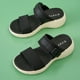 thumbnail image 3 of Sandalias con punta abierta, cómodos zapatos planos casuales para la playa junto a la piscina (negro 37), 3 of 9