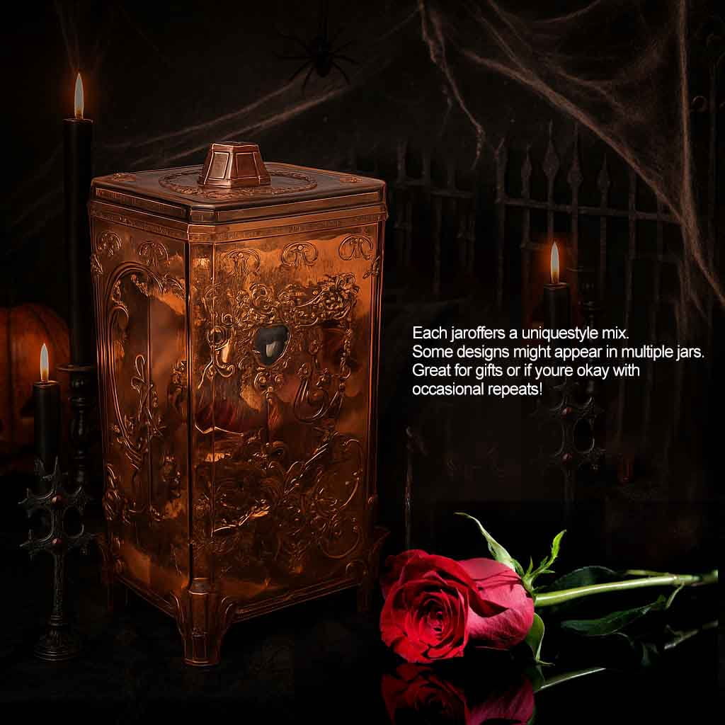 Mystery Jewelry Jar, Surprise Gothic Jewelry Box Sets for Women, Scary Witch Gift with Unique Birthday Halloween Necklaces, Earrings, Rings, Bracelets Skeleton Hair Clips Costume