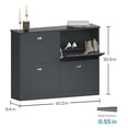 thumbnail image 3 of Shoe Storage Cabinet with 4 Flip Drawers, Freestanding Shoe Organizer with Anti-Tip Design, Narrow Shoe Rack Cabinet for Entryway, Front Door, Gray, 3 of 6