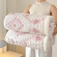 thumbnail image 6 of Flannel Double Layer Warm Throw Blanket, Soft Polyester, 59 x 39 Inches, for Couch, Office Nap, Travel, Multicolor, 6 of 8