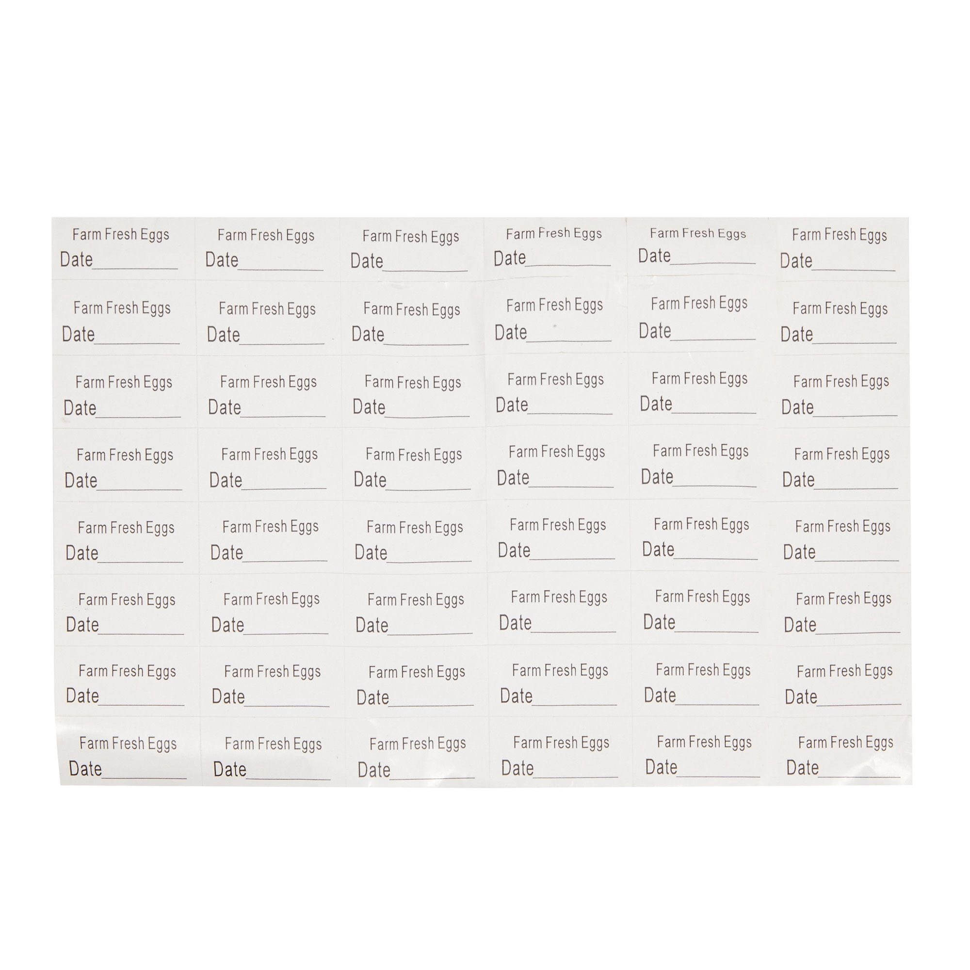 48-Pack Plastic Egg Cartons, Holds 1 Dozen with Date Labels Included, Bulk Pack of Reusable Egg Cartons for Chicken Eggs, Home Ranch, Farm, Commercial Use, Market Display