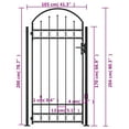 thumbnail image 4 of vidaXL Fence Gate with Arched Top and 2 Posts 105x204 cm Black, 4 of 4