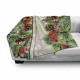 thumbnail image 3 of Christmas Soft Flannel Fleece Throw Blanket, Natural Vivid Tree Branch with Red Holly Berries on Blurred Snowy Background, Cozy Plush for Indoor and Outdoor Use, 60" x 80", Multicolor, by Ambesonne, 3 of 6