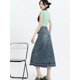 thumbnail image 4 of Faldas para mujer, tiernas, de moda, estilo coreano, sencillas, de mezclilla, para uso diario, para todo tipo de ropa de calle, juveniles, elegantes, clásicas, para estudiantes., 4 of 6