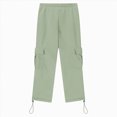 thumbnail image 5 of 11-12T Tween Boys Warm Wide Leg Sweatpants Elastic Drawstring Waist Baggy Open Leg Pants Solid Color Multi Pockets Casual Winter Daily Wear Tween Boys Winter Pants 11t 12t 13t 14t,Green, 5 of 7