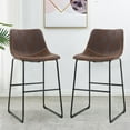 thumbnail image 5 of FDW 37" Set Of 2 Leather Barstools With Backs Leather,Brown, 5 of 7