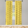 thumbnail image 4 of Ambesonne Yellow Bird Window Curtains, Simplistic Ducks, Each 28" W x 95" L, Mustard Apricot, 4 of 4
