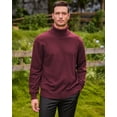 thumbnail image 5 of Kallspin Men’s Wool Blend Turtle Neck Midweight Pullover Sweaters(Burgundy Red,X-Large), 5 of 10