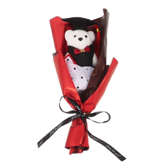 Hemoton Cute Bear Plush Bouquet Artificial Flowers Bouquet Plush Bear Toy For Graduation Season Celebrations And Party Favors