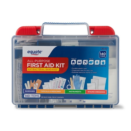 Equate All-Purpose First Aid Kit, 140 Items (Best Aid Medical Supplies)