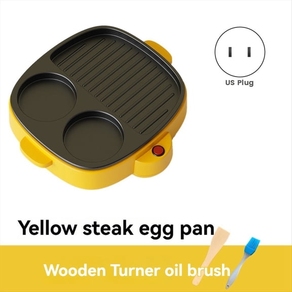 3 in 1 Electric Omelette Pan Barbecue Pan Electric Cooker Multifunction Non-Stick Hotpot Steamer Steak Frying C US Plug