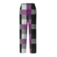 thumbnail image 5 of Fgvctg Mens Pajama Pants Flannel Sleepwear Plaid Lounge Pants Comfortable Sleep Pajama Pant Drawstring Lounge Bottom Warm Lightweight Pjs Bottoms With Pockets Light Purple XL, 5 of 5