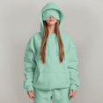thumbnail image 2 of GEWSEY Hoodie with Eye Mask Built In,Comfort Airplane Mode Travel Hoodies with Hidden Pockets,Blanket Hoodie for Women Men (Light Green, S), 2 of 9