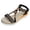 Black, variant on Beach Glitter Rhinestones Platform Wedge Dressy Sandals for Women Bridal Boho Breathable Comfortable Linen Sole Espadrilles Chunky High Heel Slingback Summer Shoes Dark Blue Size 7
