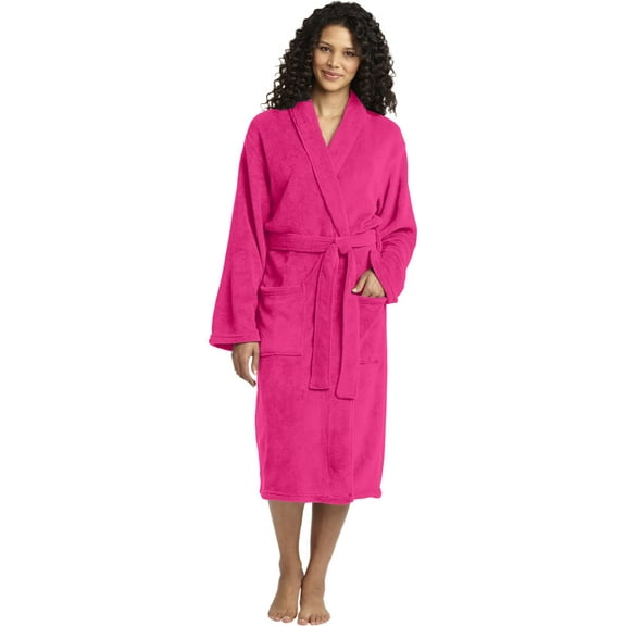 Port Authority Plush Microfleece Shawl Collar Robe-L/XL (Pink Raspberry)