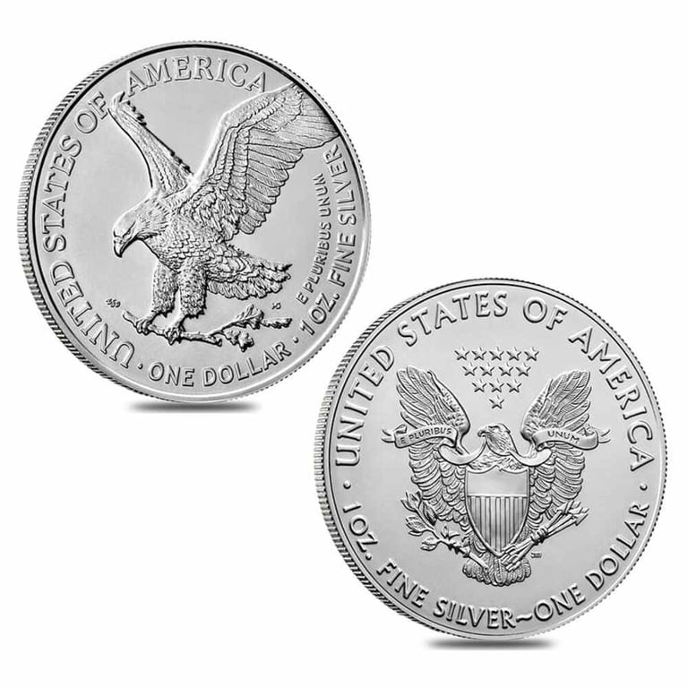 コレクション American Eagle Silver Dollar 1oz U.S. Mint Silver American Eagle Coins, 1 oz, BU, Roll of 20