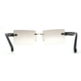 thumbnail image 4 of Luxury Rimless Rectangle Slim Rectangle Sunglasses Black Clear Mirror, 4 of 4