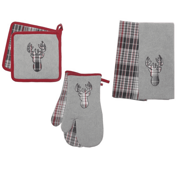 Hotel By Domay Elk 6 Piece Kitchen Set 2 Oven Mitts 2 Pot Holders And 2 Kitchen Towels Walmart Com Walmart Com