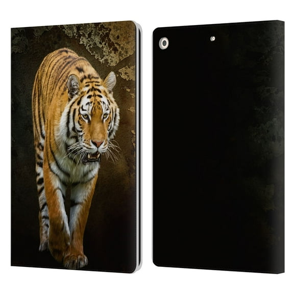 Head Case Designs Officially Licensed Simone Gatterwe Animals Siberian Tiger Leather Book Wallet Case Cover Compatible with Apple iPad 10.2 2019/2020/2021