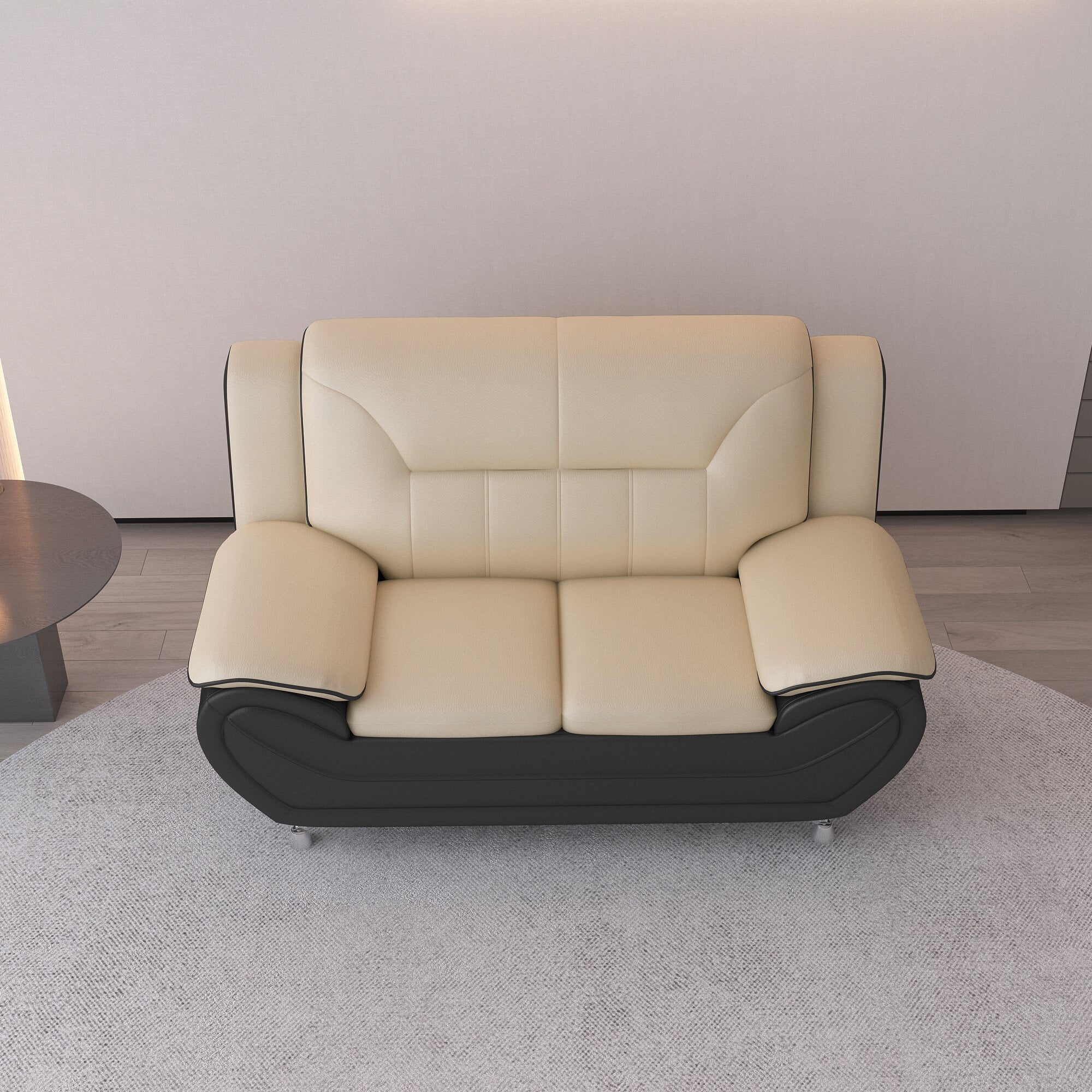 Uspridefurniture Sanuel 61.3" Faux Leather Pillow Top Arm Loveseat