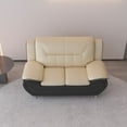 thumbnail image 2 of Uspridefurniture Carlock 61.3'' Faux Leather Pillow Top Arm Loveseat,Camel/Black, 2 of 5