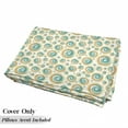 thumbnail image 5 of Geometric Circle Floor Pillow Lounger Cover, Trippy Paint Brush Rotary Spiral Circle Pattern Blurry Tiles Picture, Nap Mat Printed Fabric Case for 5 Pillows, 88" x 27", Teal Orange, by Ambesonne, 5 of 5