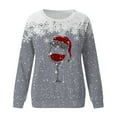thumbnail image 4 of WXLWZYWL Oversized Christmas Sweatshirts for Women 2024 Ugly Christmas Sweaters Cute Reindeer Graphic Crewneck Pullover Tops, 4 of 4