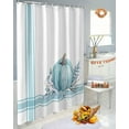 thumbnail image 4 of Fall Shower Curtain Pumpkin Leaf Branch Shower Curtains for Bathroom Decor Teal Stripes Bath Curtains Sets with Hooks for Autumn Thanksgiving Seasonal Decor Fabric Waterproof Extra Long 84" X 72", 4 of 6