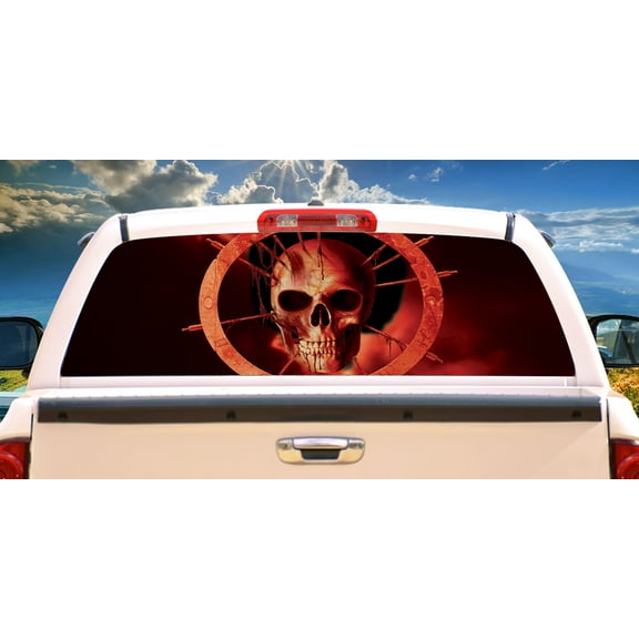 SignMission Blood Ring Rear Window Graphic truck view thru vinyl decal HD Graphics Professional Grade Material Universal Fit for Full Size Trucks Weatherproof & Car Wash Safe Made In