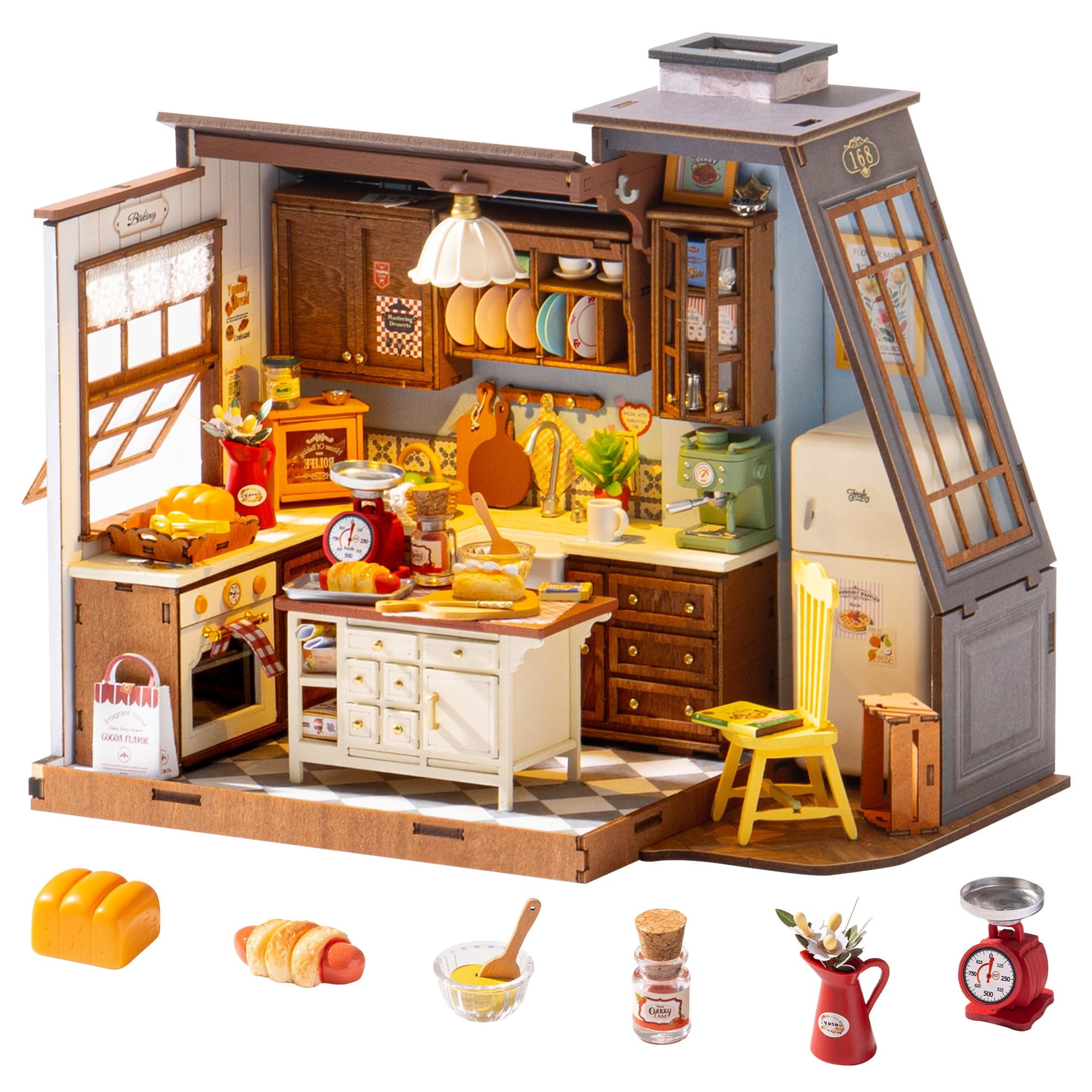 Set De 11 Accessoires Miniatures Coiffeuse – 1:12 – Maison De Poupée – Miroir, Peignes, Sèche-cheveux, Savon – Alliage Et PVC