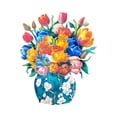 thumbnail image 1 of 3D Tulip Handmade Paper Carving Mother's Day Card – Souew Multi Flower Optional Vase Card for Mom, Exquisite Beauty Convey Deep Feelings, 1 of 7