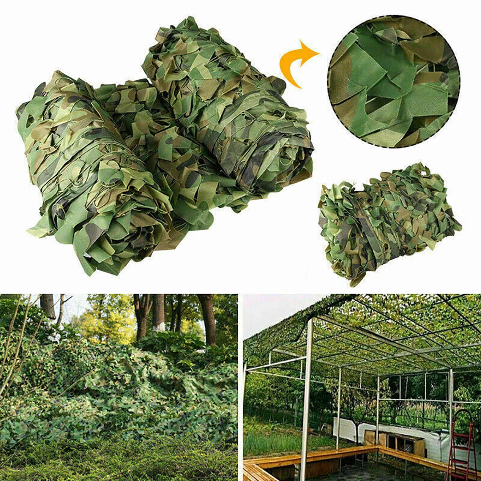 Clearance! JMYHOAM Shade Cloth Camouflage Netting, Woodland Camouflage Net,Camouflage Net, Mesh, Cover, Blind For Hunting, Decoration, Sun Shade, Party, Camping, Outdoor Sun Shade