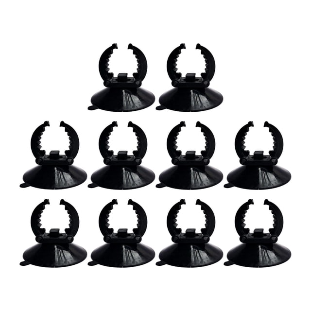 Pack de 10 ventosas para calentador de acuario con clips, fijación dentada, 21-23 mm, color negro, fácil instalación, soportes para varilla calefactor